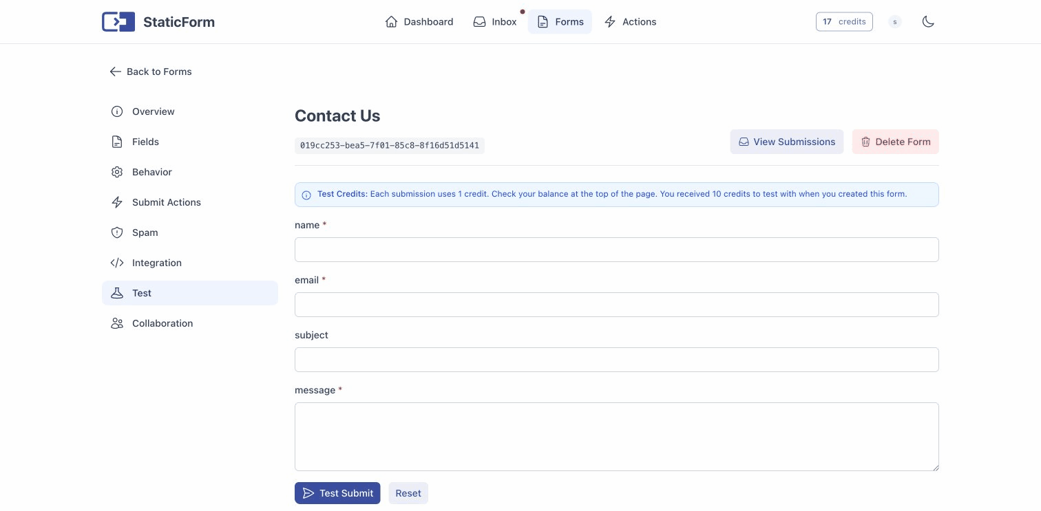 Test your form before going live